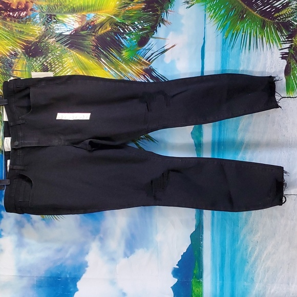 Universal Thread black denim mid-rise skinny fitted hip&thigh women's si… - Picture 2 of 9